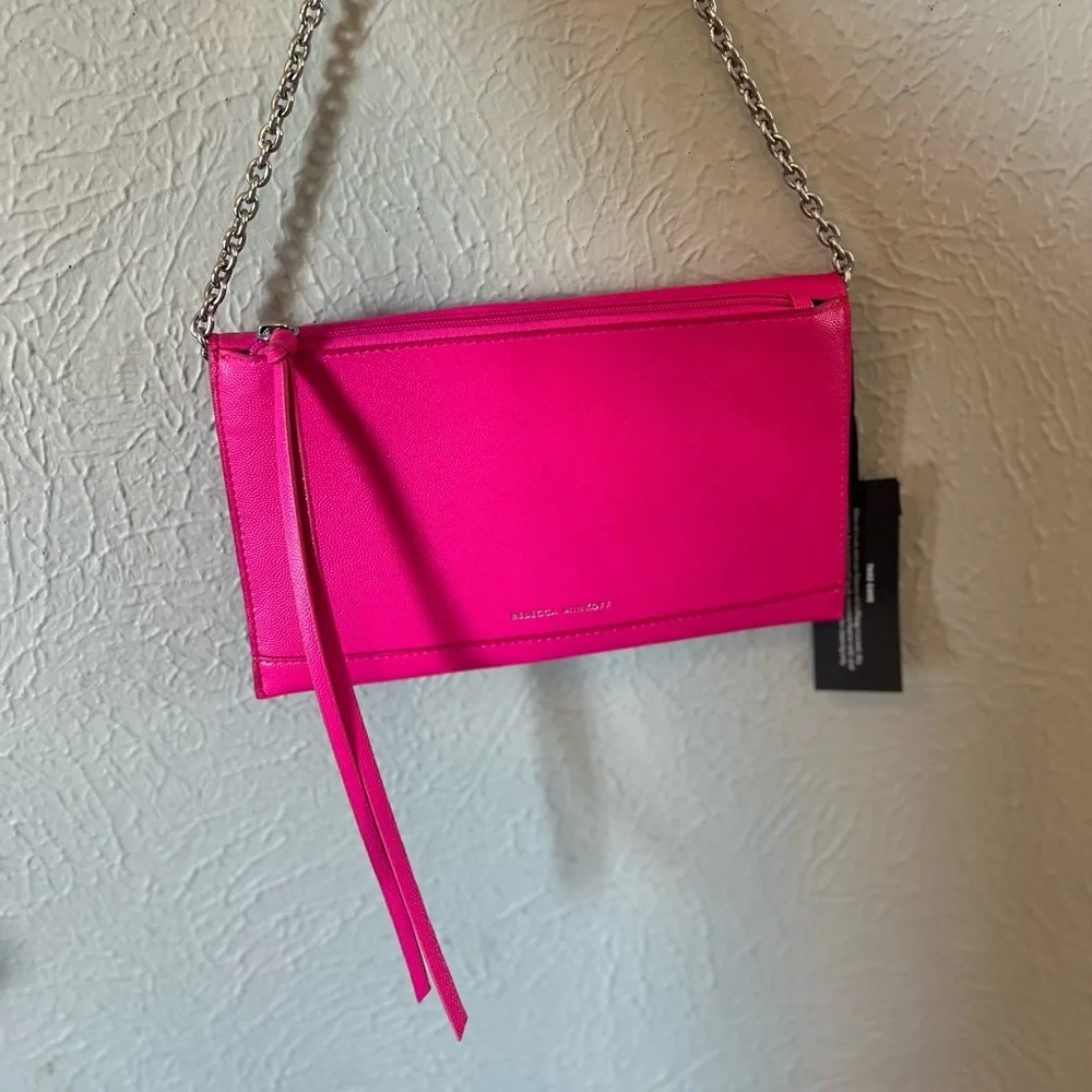 Rebecca Minkoff bright pink crossbody envelope bag - Picture 12 of 12